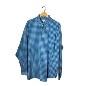 Peter Millar Summer Comfort Blue Plaid Button Down Mens Size XXL